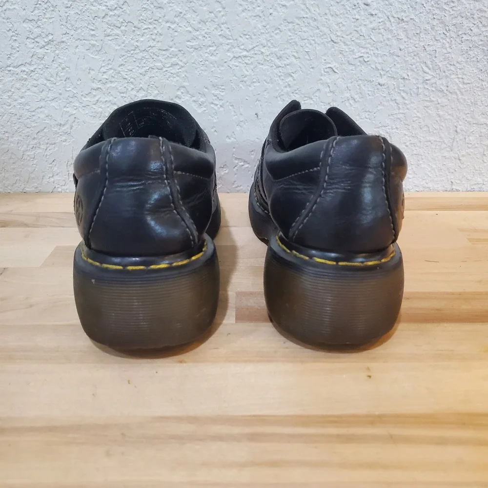 Dr. Martens Black Leather Monk Strap Platform Shoes Buckle Women Size 10 L 12282
